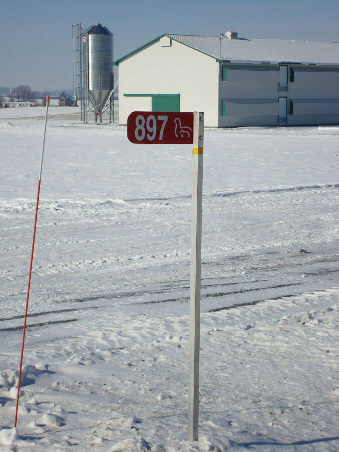 A civic number in the snow